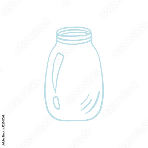 Hand drawn glass jar linen illustration