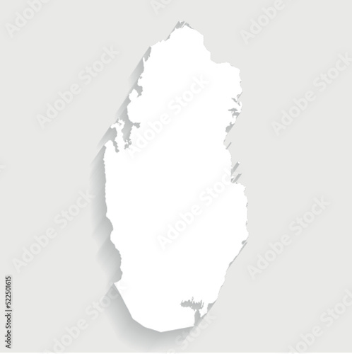Simple white Qatar map on gray background, vector, illustration, eps 10 file