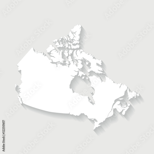 Simple white Canada map on gray background, vector, illustration, eps 10 file