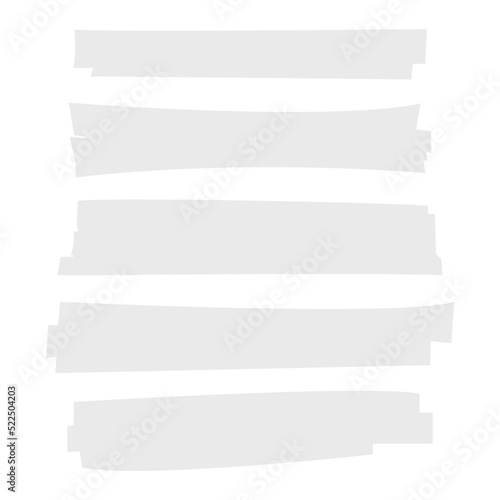 Highlight brush underline gray pastel colored marker pen. Contour highlighter bright gray color set. Vector stock