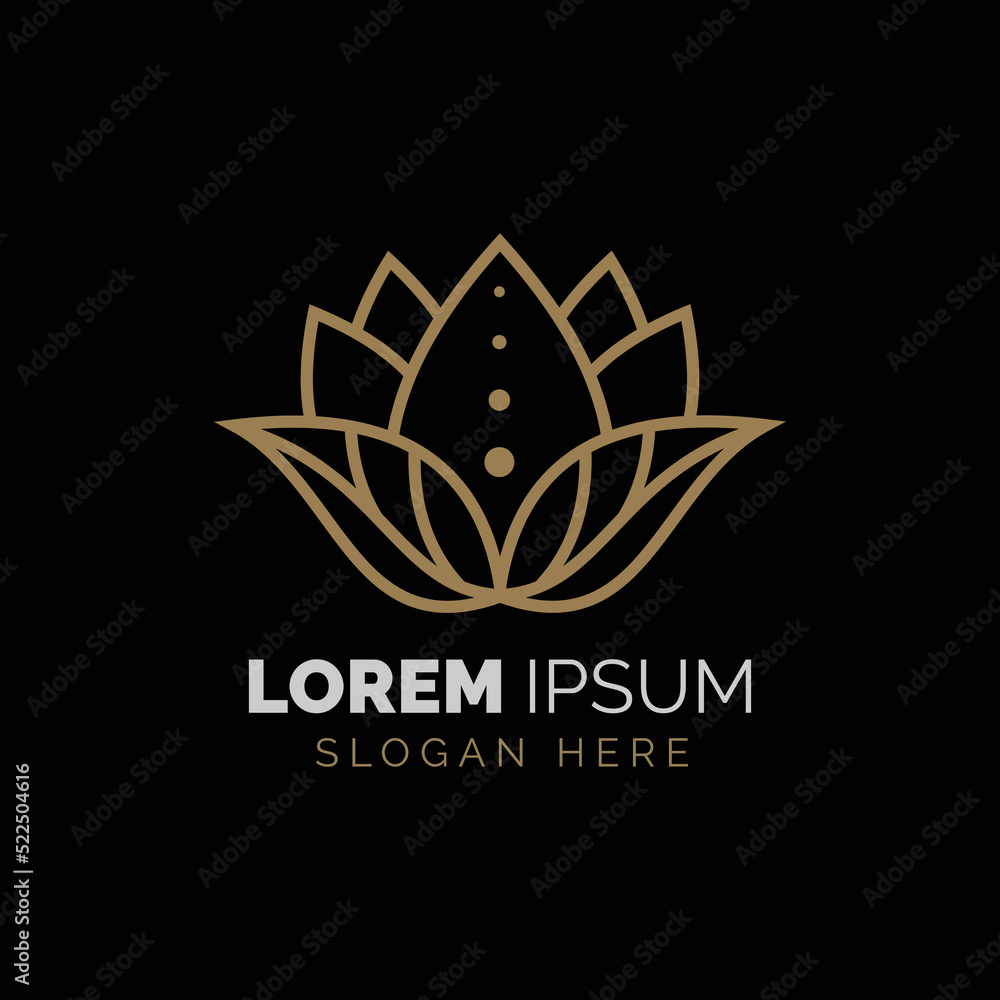 Fototapeta premium Lotus Flower logo design template icon vector inspiration