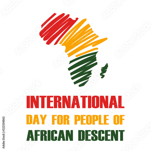 International day for people of African descent concept