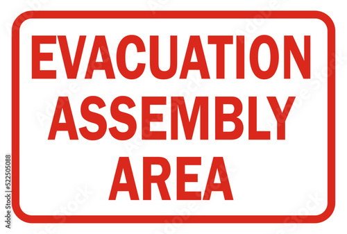 evacuation assembly area - fire safety sign