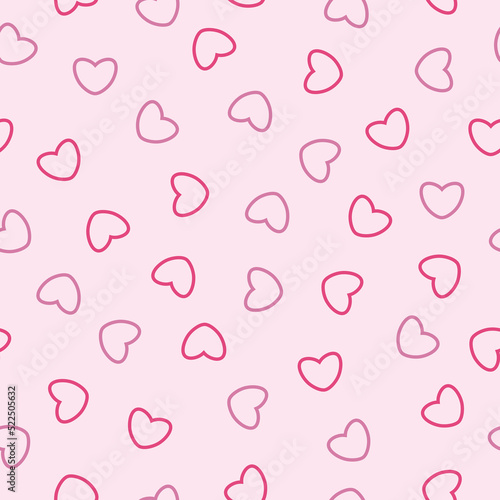 vector red and pink hearts seamless pattern