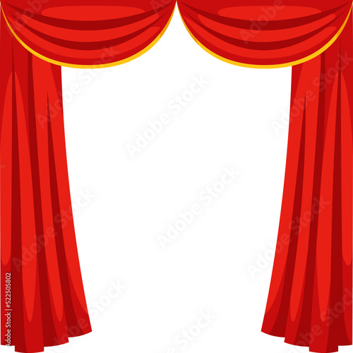 Background with curtains stage. Illustration for theatrical performance.