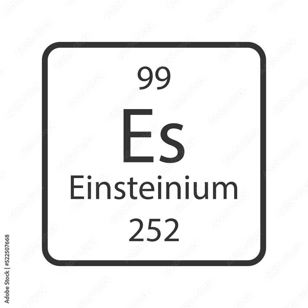 Einsteinium symbol. Chemical element of the periodic table. Vector illustration. Einsteinium symbol. Chemical element of the periodic table. Vector illustration.
