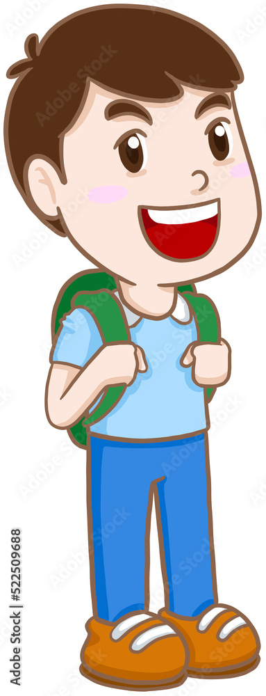 cartoon student back to school character
