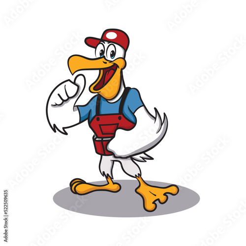 Pelican character mascot logo illustration design