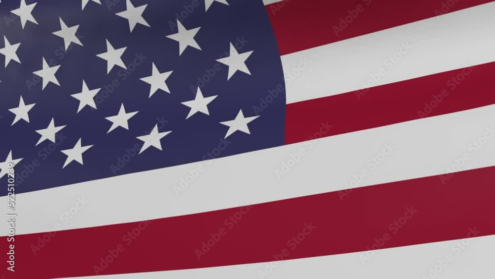 Waiving USA flag. Closeup, 3D Render. Waiving USA flag. Closeup, 3D Render.
