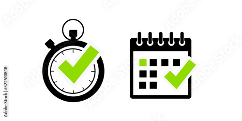 Set of Time icon illustration, Clock symbol collection vector