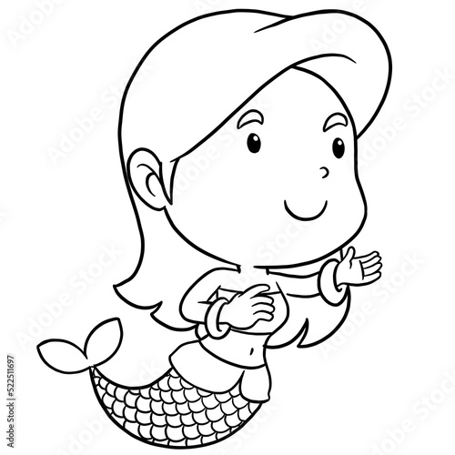 cute little mermaid coloring page