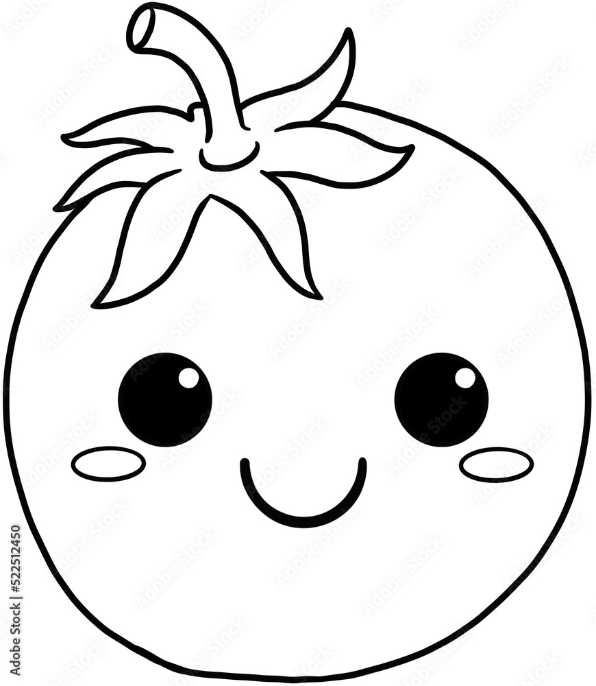 Obraz premium cute cartoon vegetable tomato