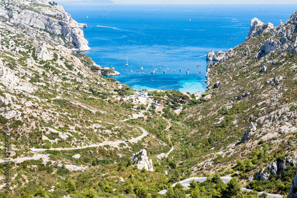 Cove in Marseille, beautiful bay in Mediterranean Sea