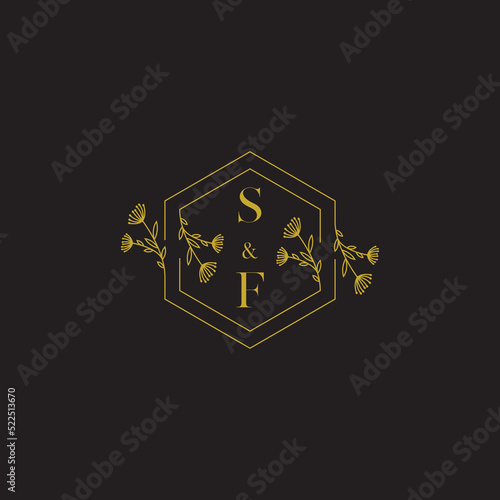 SF beauty hexagon wedding initial logo which is good for digital branding or print