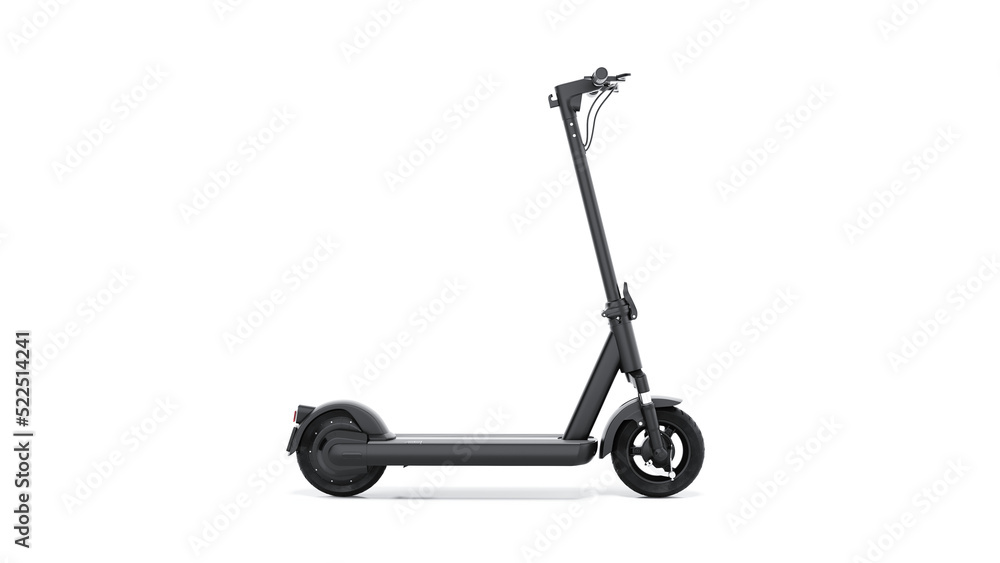 Electric scooter on white background minimalist design, dark color 3d render Electric scooter on white background minimalist design, dark color 3d render