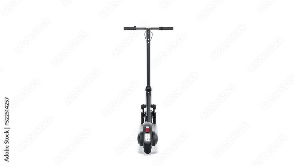 Electric scooter on white background minimalist design, dark color 3d render Electric scooter on white background minimalist design, dark color 3d render