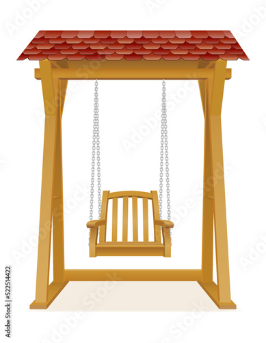 wooden garden park bench vector illustration