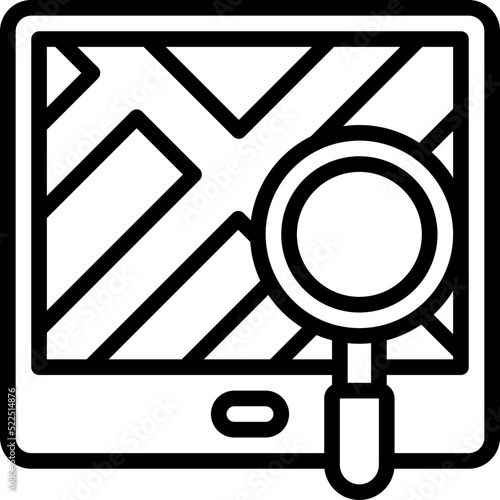 Route finding icon, location map and navigation vector