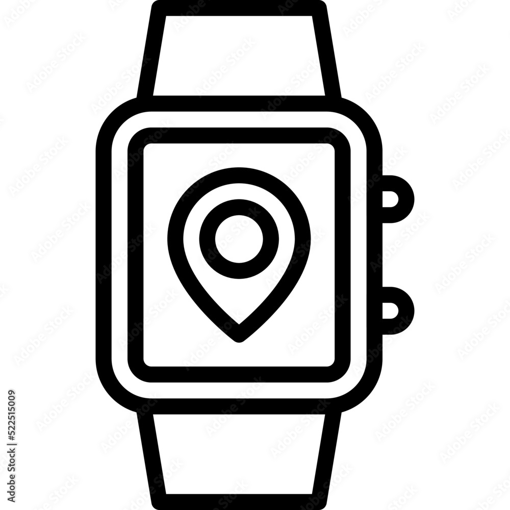 Smartwatch icon, location map and navigation vector Smartwatch icon, location map and navigation vector