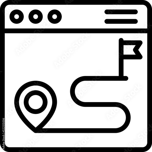 Route map icon, location map and navigation vector