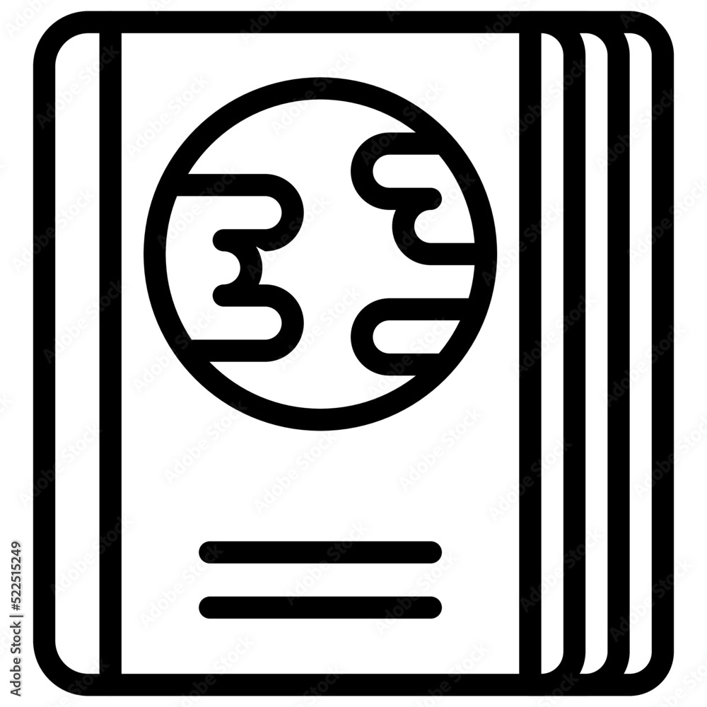 Passport icon, location map and navigation vector Passport icon, location map and navigation vector