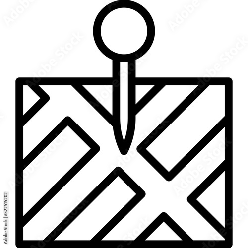 Pushpin on map icon, location map and navigation vector