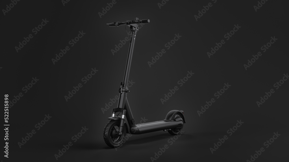 Electric scooter on dark background minimalist design, dark color 3d render Electric scooter on dark background minimalist design, dark color 3d render
