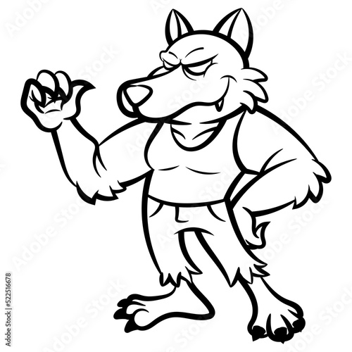 Fotografie A Man transformation into werewolves at full moon night, best for mascot, sticke