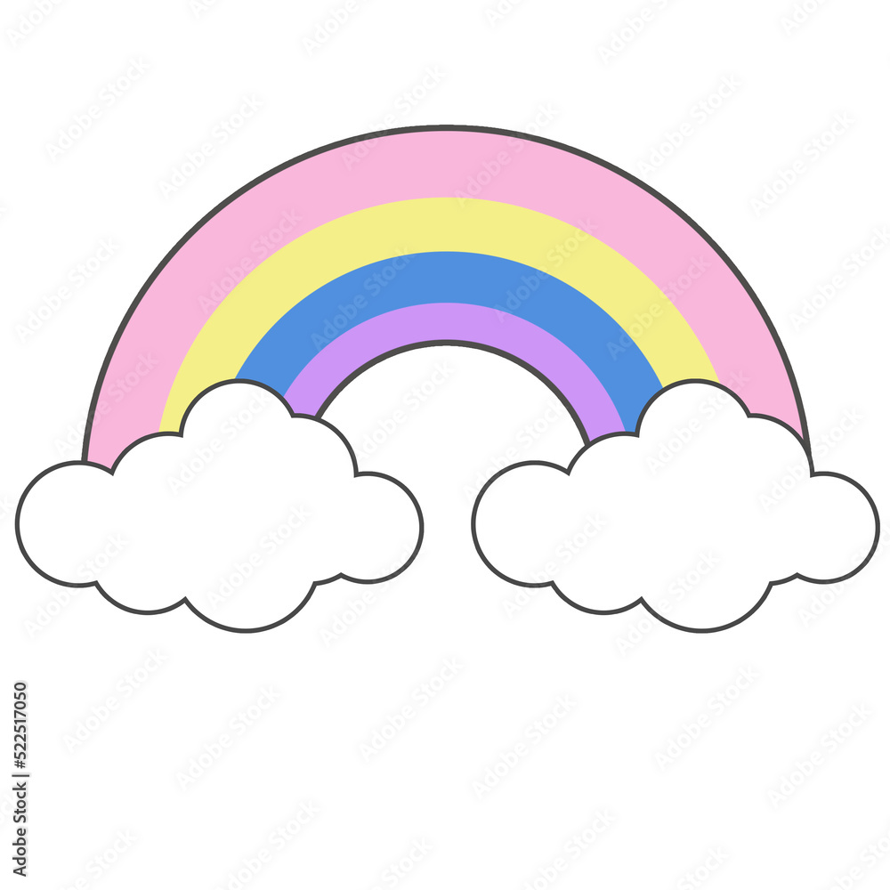 Kawaii Rainbow Cartoon Illustration Kawaii Rainbow Cartoon Illustration