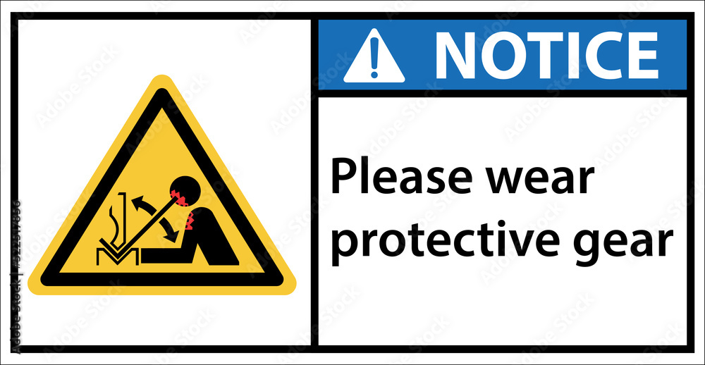 Please wear protective equipment for bending iron.Sign notice Please wear protective equipment for bending iron.Sign notice