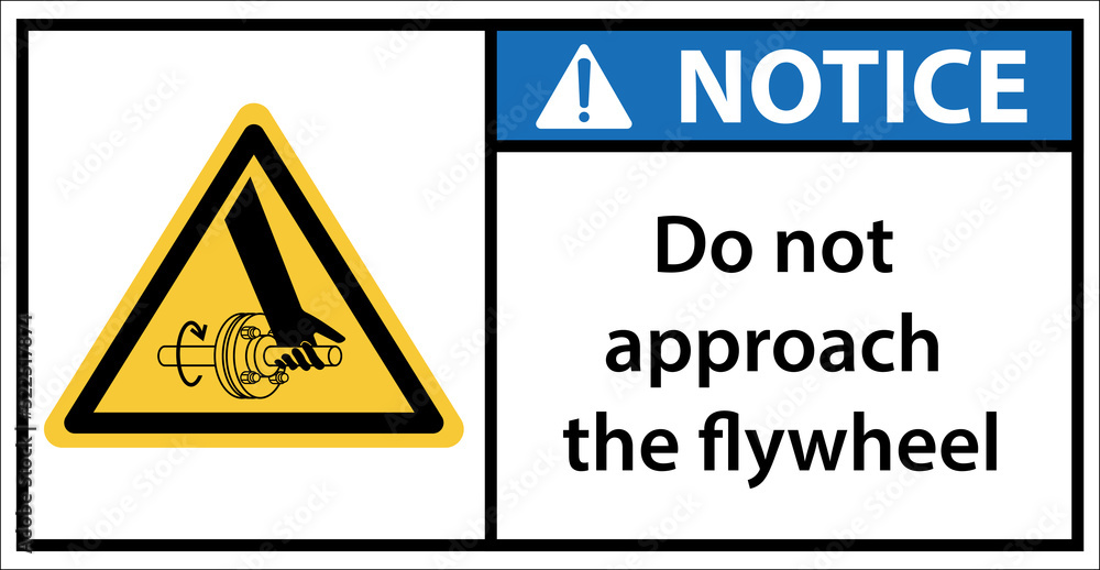 Please be careful not to put your hand near the flywheel.Sign notice Please be careful not to put your hand near the flywheel.Sign notice