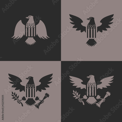 eagle seal cartoon icon flat modern isolated illustration
