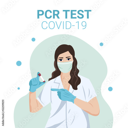 Pcr test, Medical Test, Pcr Covid-19 test, Doctor holding a test tube