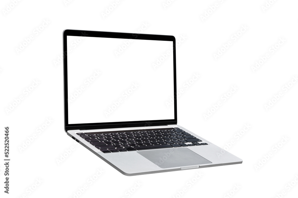 Laptop computer or notebook with blank screen on transparent background - PNG format. Laptop computer or notebook with blank screen on transparent background - PNG format.