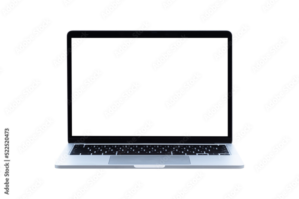 Laptop computer or notebook with blank screen on transparent background - PNG format. Laptop computer or notebook with blank screen on transparent background - PNG format.