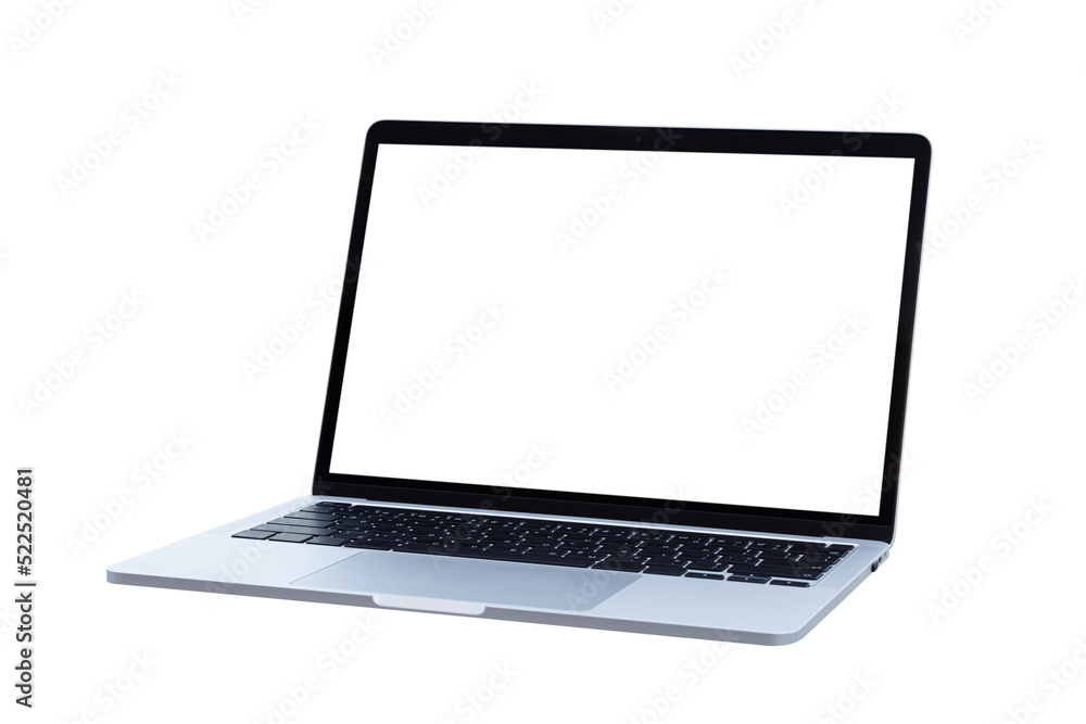 Laptop computer or notebook with blank screen on transparent background - PNG format. Laptop computer or notebook with blank screen on transparent background - PNG format.
