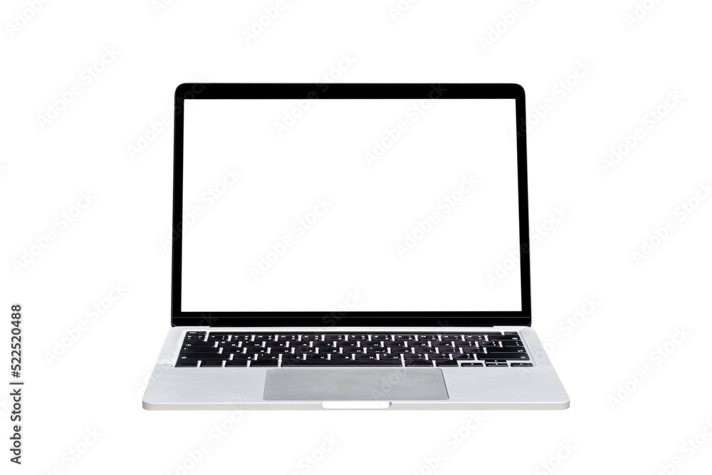 Laptop computer or notebook with blank screen on transparent background - PNG format. Laptop computer or notebook with blank screen on transparent background - PNG format.