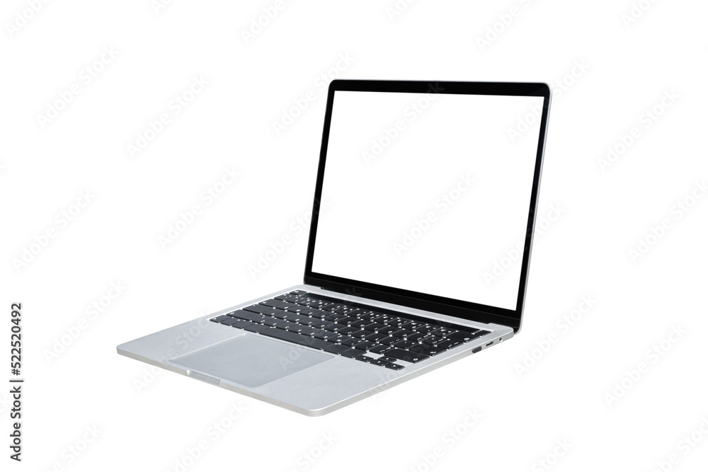Laptop computer or notebook with blank screen on transparent background - PNG format. Laptop computer or notebook with blank screen on transparent background - PNG format.