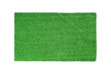 Artificial green carpet grass isolated on transparent background - PNG format.