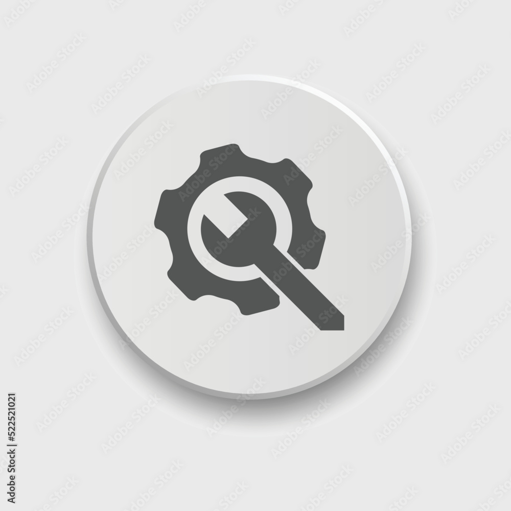 Gear and Wrench icon Vector illustration. Settings icon Flat style. Repair service icon with button
Gear and Wrench icon Vector illustration. Settings icon Flat style. Repair service icon with button