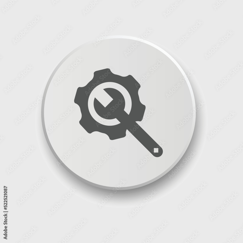 Gear and Wrench icon Vector illustration. Settings icon Flat style. Repair service icon with button
Gear and Wrench icon Vector illustration. Settings icon Flat style. Repair service icon with button