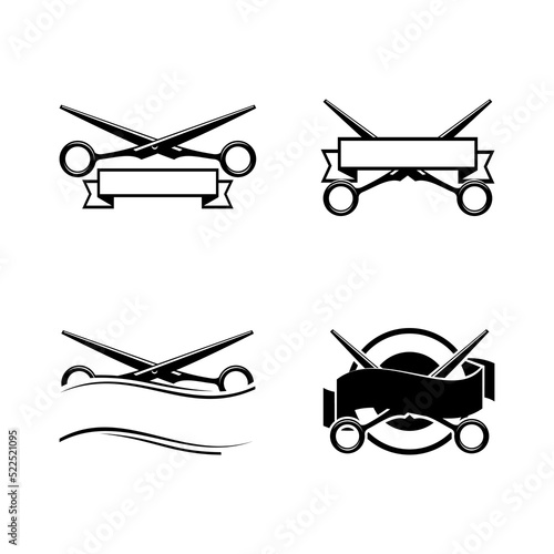 barbershop logo vector, scissors vector	