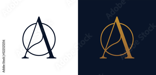 beauty simple letter A logo