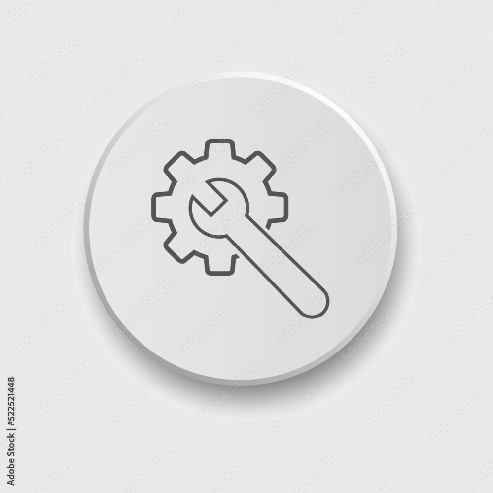 Gear and Wrench icon Vector illustration. Settings icon Flat style. Repair service icon with button
Gear and Wrench icon Vector illustration. Settings icon Flat style. Repair service icon with button