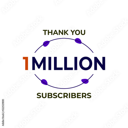 THANK YOU 1M FOLLOWERS CELEBRATION TEMPLATE DESIGN  VECTOR GOOD FOR SOCIAL MEDIA, CARD , POSTER