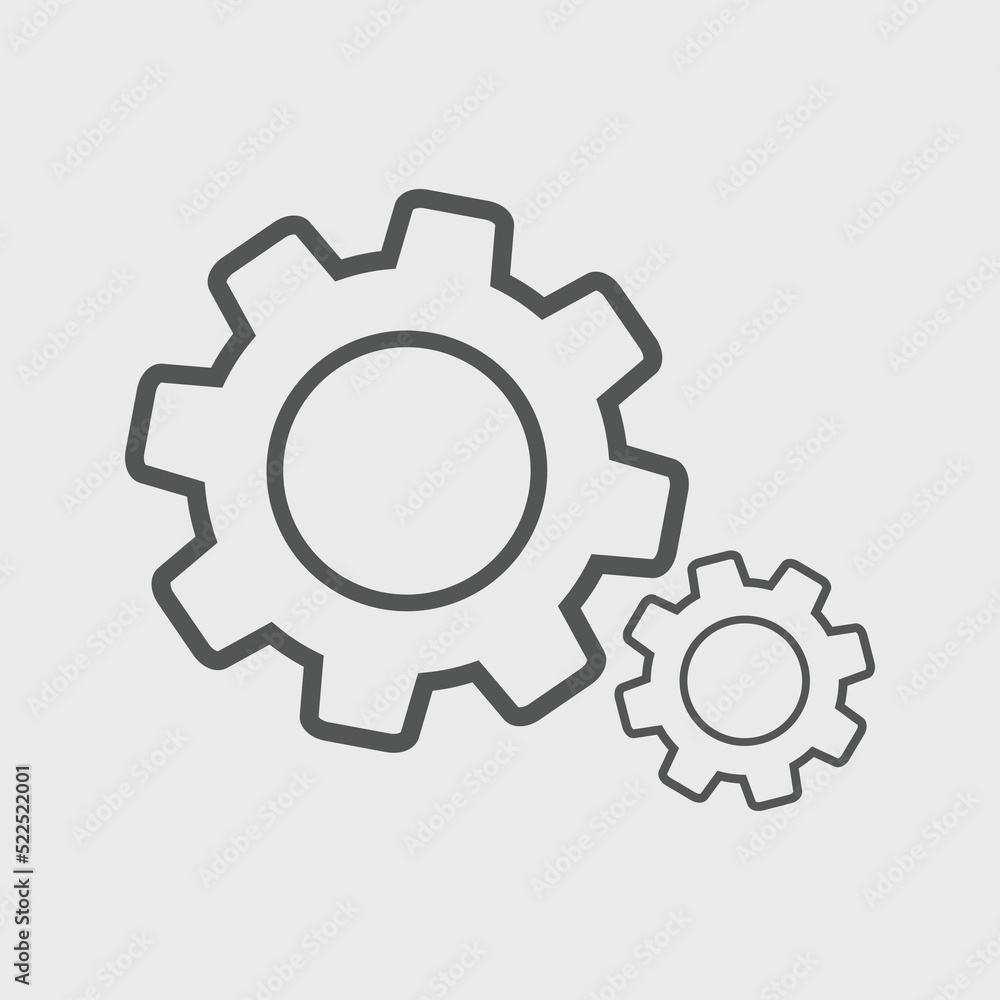 Gear icon set Vector illustration. Service Tools icon pack for ui, social media, website Isolated on white background
