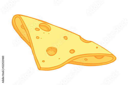 Hand drawn cheese parts and slices isolated on a white background. Cheese icon. Vector cheese clipart