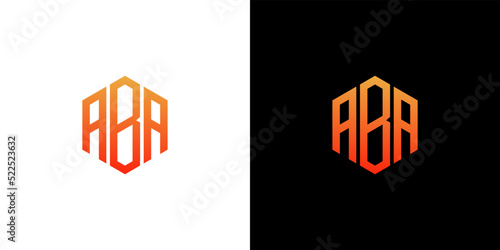 ABA Letter Logo Design polygon Monogram Icon Vector Template