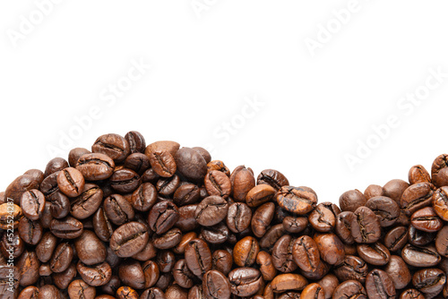 Isolated Coffee Beans on White Background.