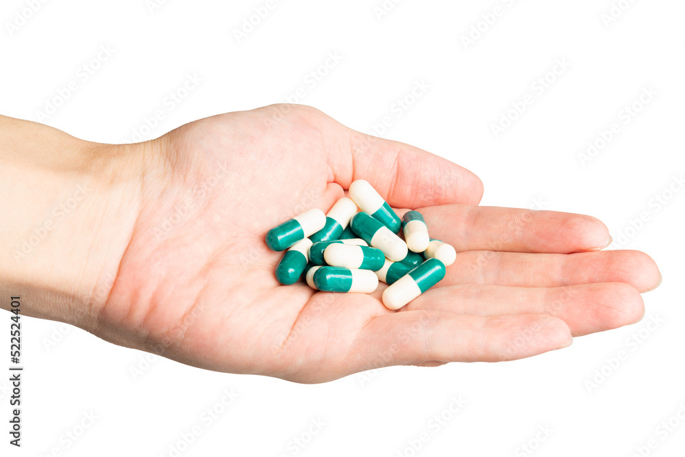 Cutout Human Hand Hold Drug Capsule Cutout Human Hand Hold Drug Capsule